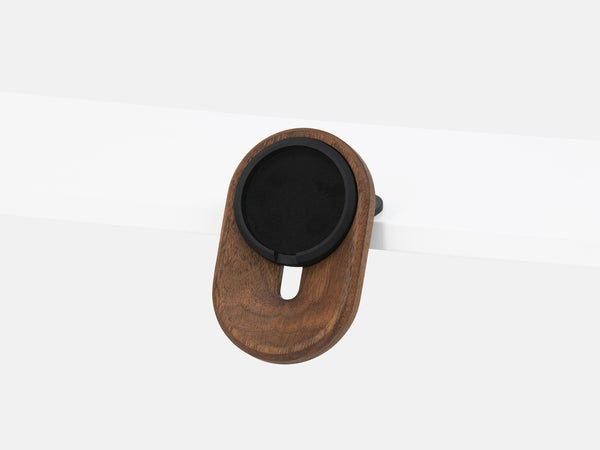 walnut magsafe iphone desk shelf mount - without charger | walnut