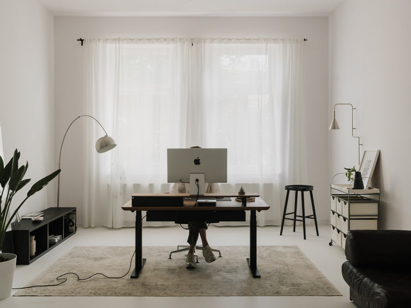 wooden desks collection - black standing desk