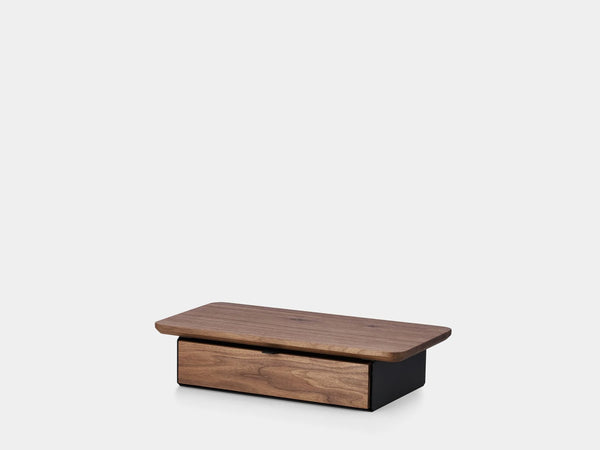 walnut, single drawer, black