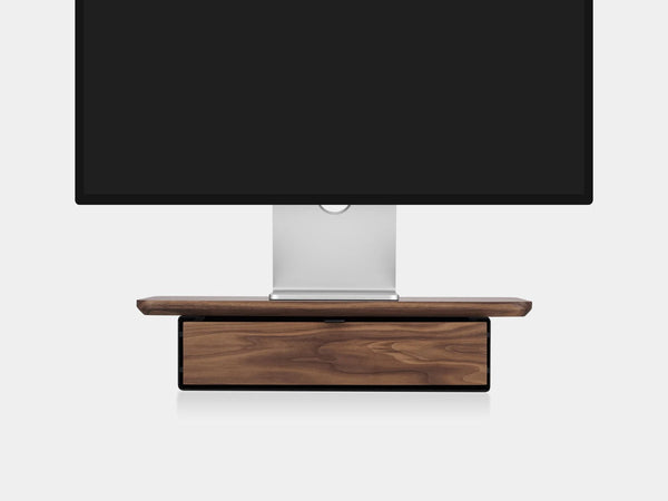 walnut, single drawer, black