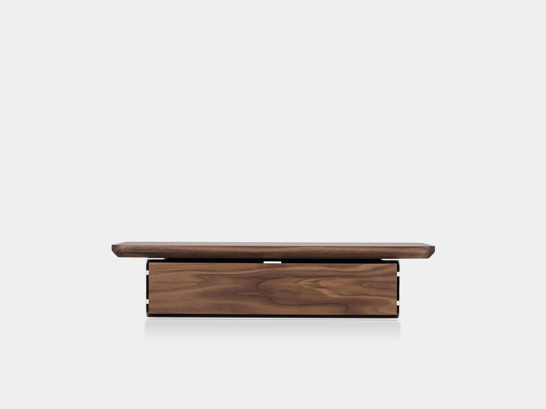 walnut, single drawer, white