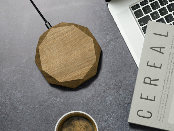 oak Geometric Charging Pad | oak,