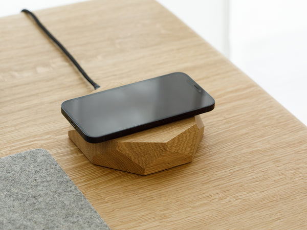 oak Geometric Charging Pad | oak,