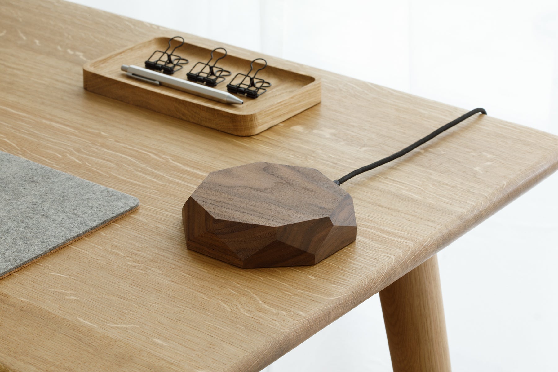 walnut Geometric Charging Pad | walnut,