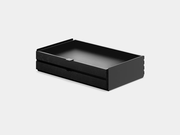 black, dual drawer, black