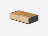 oak, single drawer, black