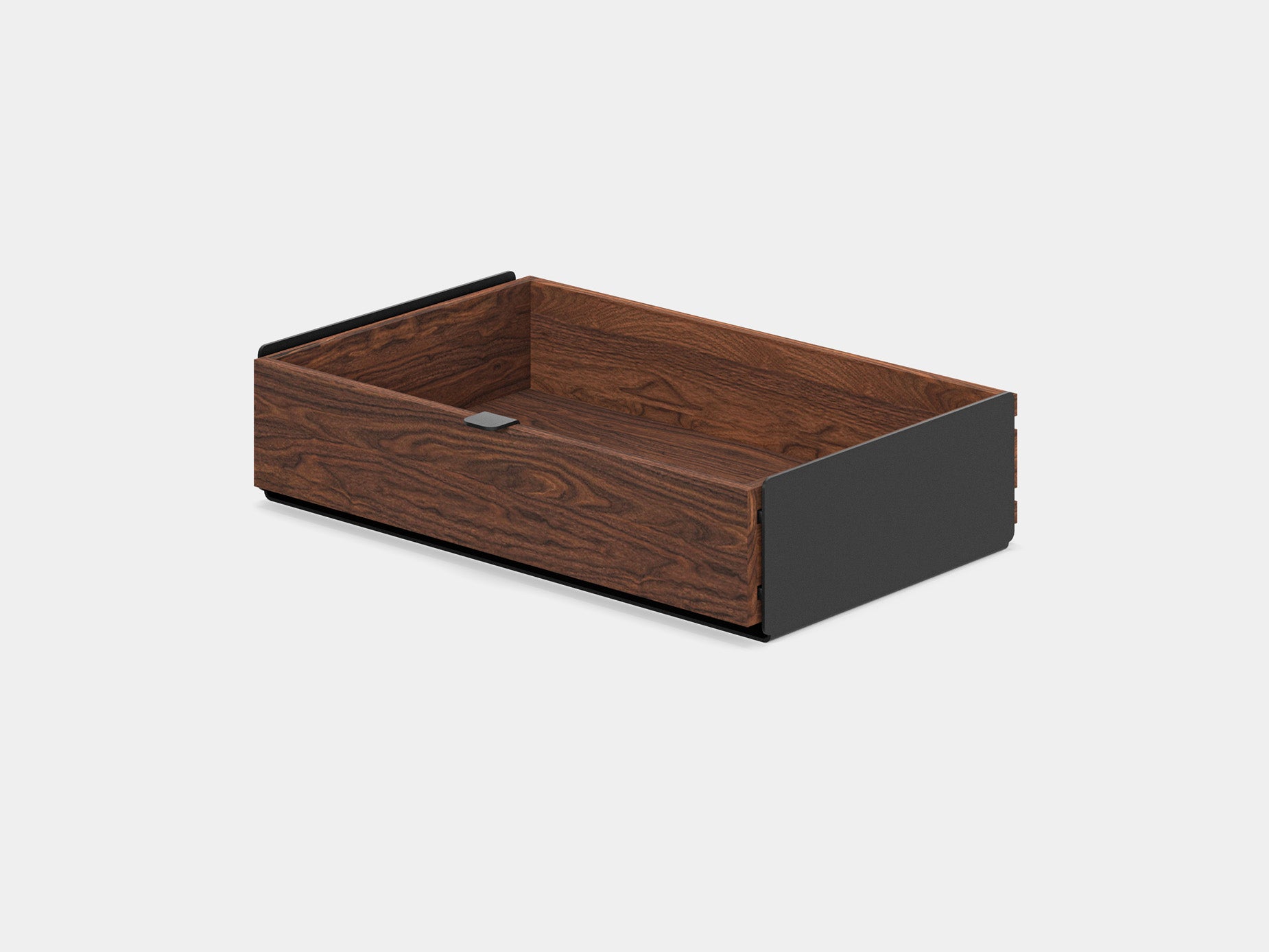 walnut, single drawer, black