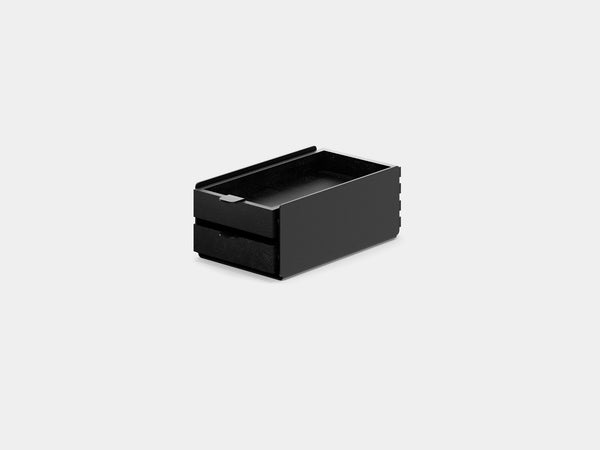 black, dual drawer, black