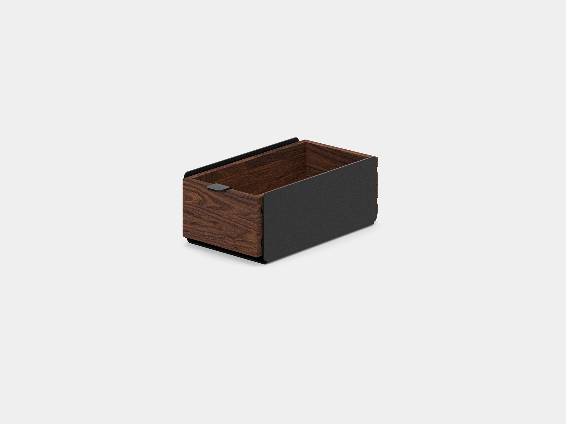 walnut, single drawer, black