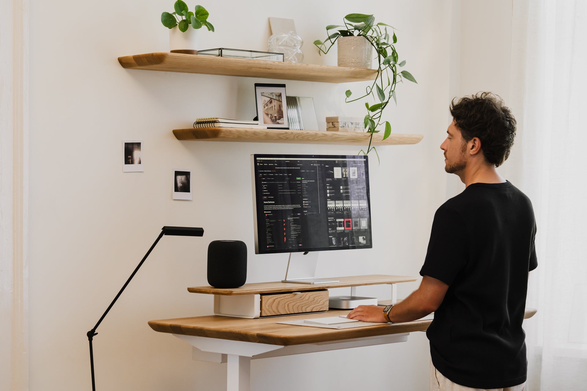 Oakywood Desk Shelf in desk setup| -