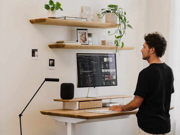 Oakywood Desk Shelf in desk setup| -