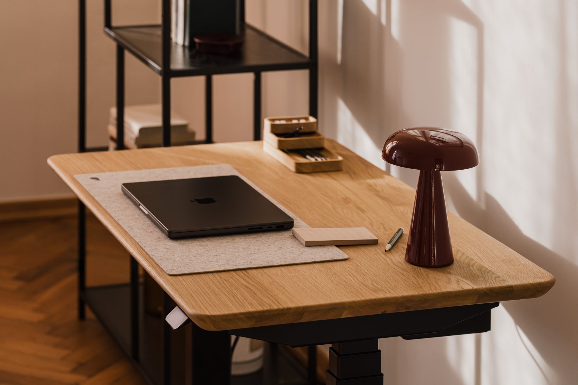 Mini Standing Desk Premium wooden desk for small workspace apartment |oak, ,