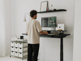 man standing behind the black wood oakywood Standing Desk Pro | black, ,